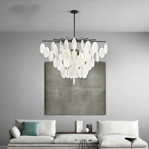 Nordic modern chandelier light luxury living room chandelier simple decoration dining room bedroom glass led chandelier lighting