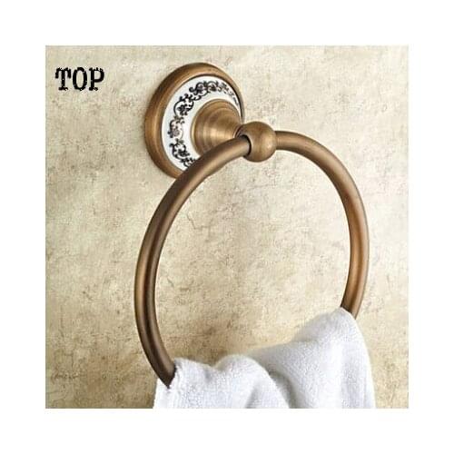 Solid Brass Copper antique Finished Bathroom Accessories Products ceramic Towel Ring,Towel Holder,Towel Bar