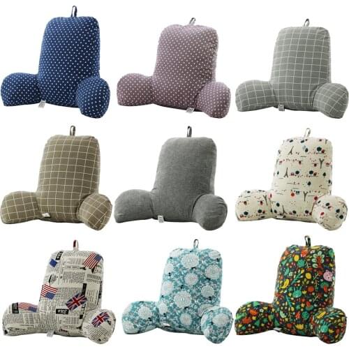 Comfy Reading Pillow Bedrest Chair Sofa Bed Support of Lumbar & Back, Feather Velvet Filled for Breathable Comfortable