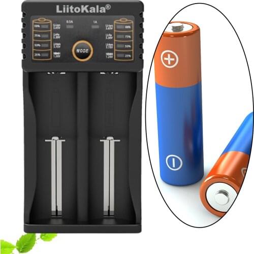 Lii202 2 Slots Smart Battery Charger w/LED indicators For 18650 26650 16340 Battery 1.2V/3.2V/3.7V/3.85V EU Plug