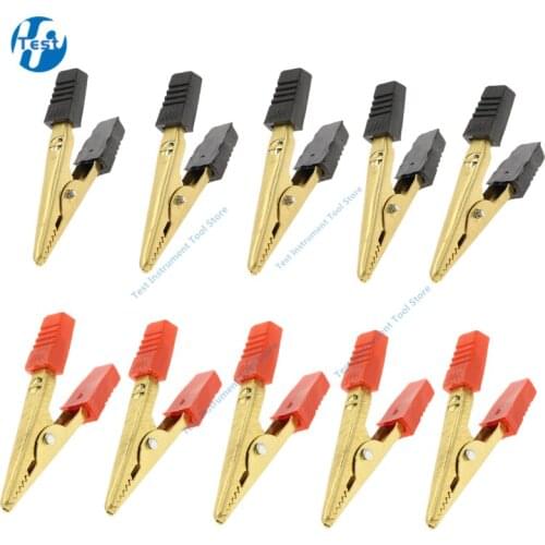 6pcs/lot 28MM Metal Alligator Clip S4 Crocodile Electrical Clamp for Testing Probe Meter Black Red Dropshipping
