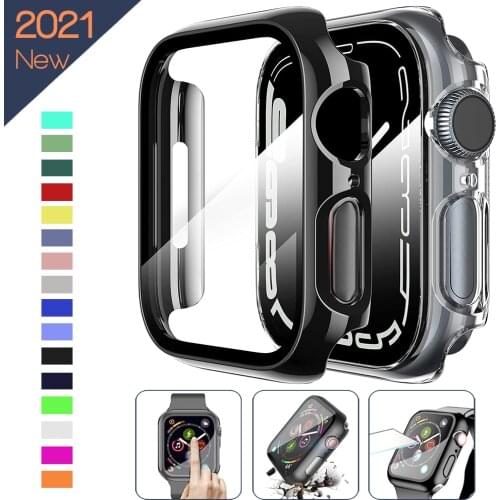 360 full Screen protector Bumper Frame matte hard Case for Apple watch 6/SE/5/4/3/2/1 cover Tempered glass film for iwatch 4/5