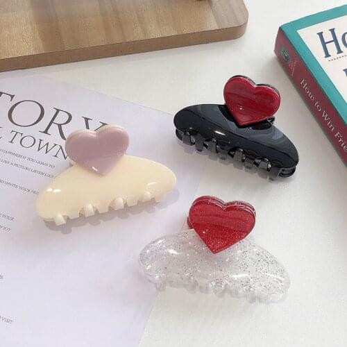 Little Love Barrette Crab Hair Claws Bath Hair Claw Ponytail Clip Large Hair Clamps Claw Clip Fashion Clip for Women Hair Claw