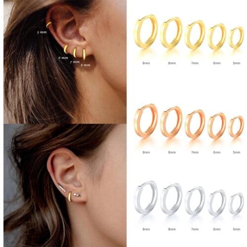 CANNER Pendientes plata 925 Sterling Silver Huggie Hoop Earring For Women Men Minimalist Jewelry aros plata de ley 925 original