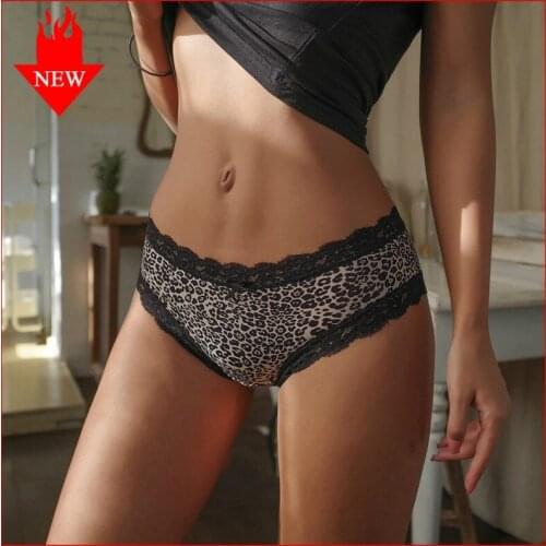 Women Lace Leopard Print Breathable Panties Ladies Sexy Sport Underwear Underpants Seamless Lingerie Low Waist Pants Tangas