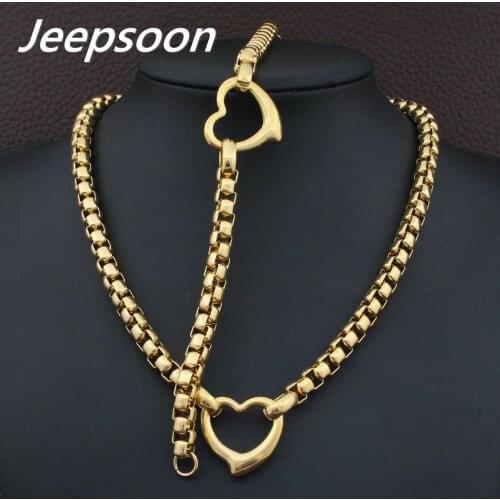 NEW Wholesale Fashion Stainless Steel Heart Necklace And Bracelet Jewelry Sets For WOMEN SGEEACCF