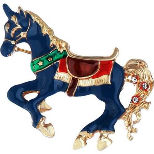 Horse badge Enamel Unicorn Brooches for Women Fashion Animal Horse Brooch Pin Elegant Party Coat Accessories Drop Shipping