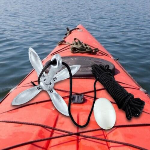 1 Set Kayak Anchor Kits Portable 1.5kg Carbon Steel Folding Anchor Buoy Kit Tool For Boat Canoe Kayak Raft