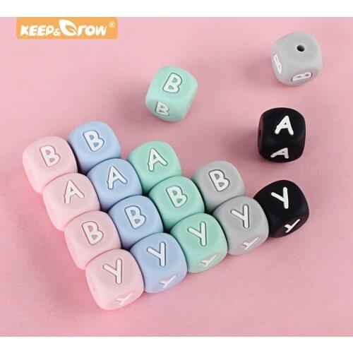 10pcs Silicone Letter English Beads 12mm BPA Free Alphabet Baby Teething Food Grade Baby Teething Toy Baby Name For Personalized