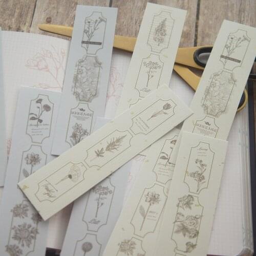 20 Sheet Hand Draw Flower 2 Kind Material Paper Sticker Design AS Gift Tag Gift Seal Decoration Scrapbooking DIY Sticker