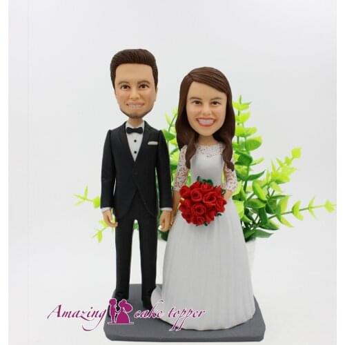 2019 AMAZING CAKE TOPPER Happy beautiful brideToys Wedding Birthday And Groom Gifts Ideas Customized Figurine Valentines Day