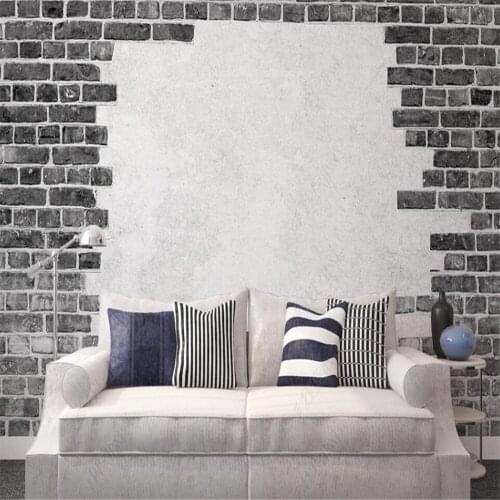 Milofi custom 3D wallpaper mural gray brick texture background wall living room bedroom background wall decoration painting wall