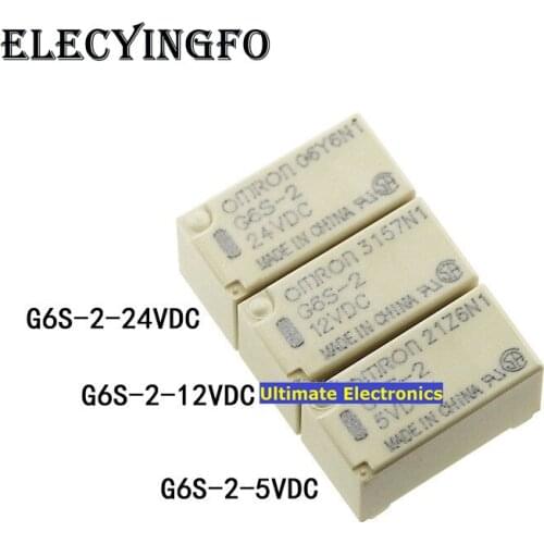 5pcs G6S-2-5VDC G6S-2-12VDC G6S-2-24VDC DC 5V 12V 24V Relays