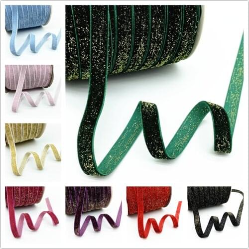 5 yards 10mm Gold and Silver Wire Velvet Ribbon Wedding Party Decoration Handmade Ribbon Gift Wrapping Hair Bowknot DIY