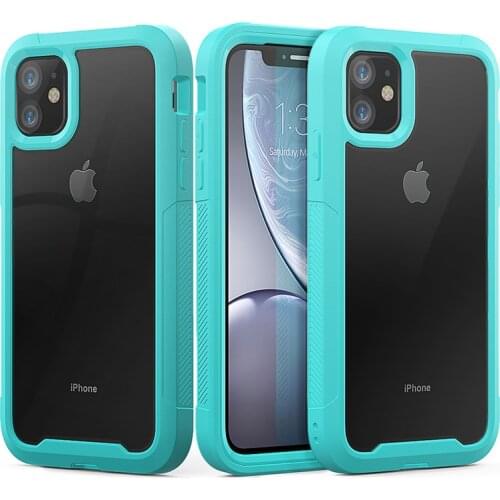Armor Full Protection Case For iPhone 12 11 Pro Max X XR XS Max 7 8 6S Plus Hybrid Transparent Ultra-Thin PC+TPU Antishock Cover