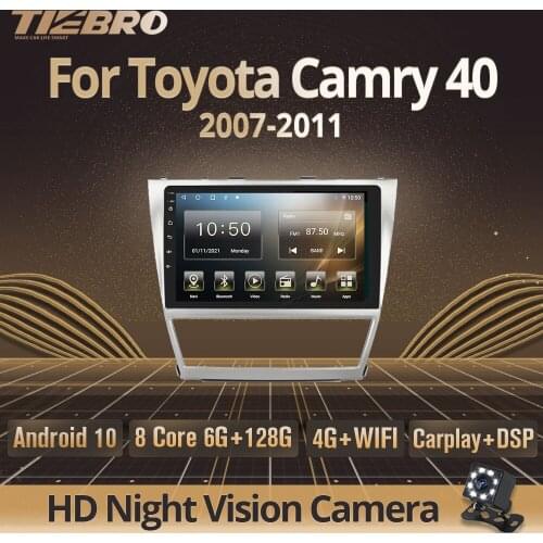 Tiebro 2DIN Android10.0 Car Radio For Toyota Camry 40 2007-2011 Car GPS Navigation Som Automotivo Radio 2Din Android Carplay DSP