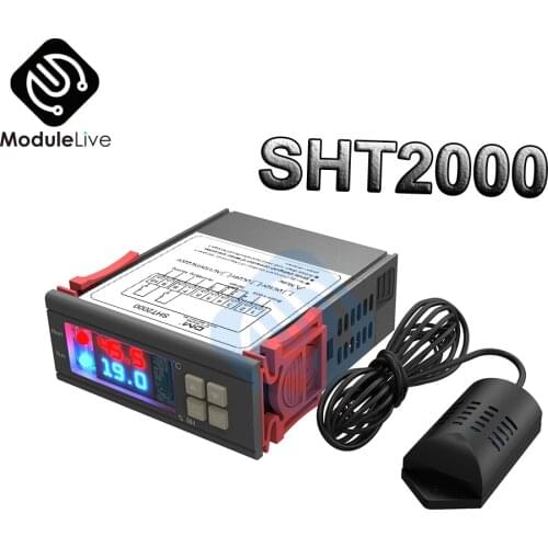 Digital Humidity Temperature Controller SHT2000 Thermostat Humidistat Therometer AC 110V-220V DC 12V-72V 10A SHT20 Sensor