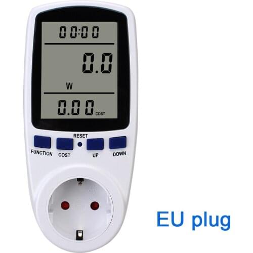 220V AC EU Digital LCD Power Meter Wattmeter Socket Wattage Kwh Energy Meter Measuring Outlet Power Analyzer