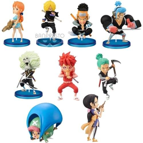 Bandai Original ONE PIECE WCF Collections Hand-Model Nami Usopp Anime Figures A Set Of 9 PVC Action Figure Kids Dolls Toys Gifts