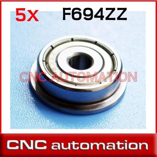 5pcs Flange F694ZZ Ball bearing 4x11x4mm Miniature Ball Radial Ball Bearings 4*11*4mm radial shaft