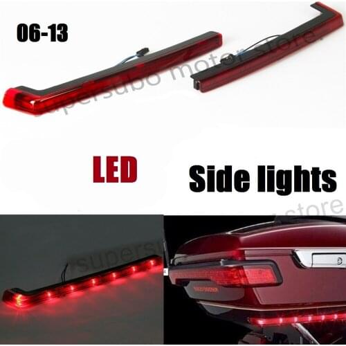 Tour pak red led side lights For harley Touring street glide roadking Electra road glide 2006-2013