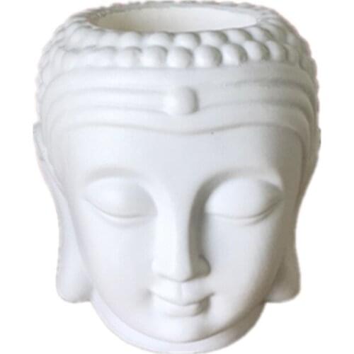 Clay Resin Candle Holder Silicone Mold Concrete Flower Pot Buddha Head Mould DIY Chocolate Cake Baking Accessories Tools