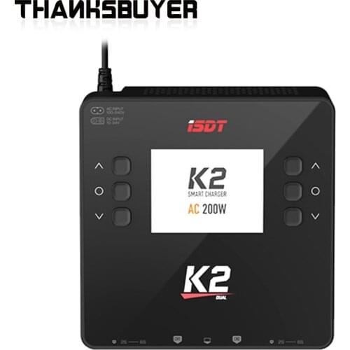 ISDT K2 AC 200W DC 500W x2 Dual Channel Smart Battery Balance Charger For Lilon LiPo LiHV NiMH Pb Gaoneng Tattu Battery RC Model