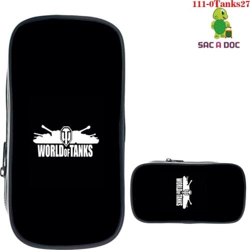 Hot Cool World of Tanks Makeup Pencil Case 3D Video Game Pencil Box Game Cosmetic Bag Cartoon Girl School Supplies Bag Organizer
