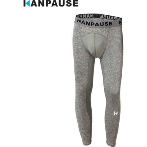 New Arrival KANPAUSE Mens Drip-dry Running Training Yoga Pants Compression Tights Pants Breathable Sportswear