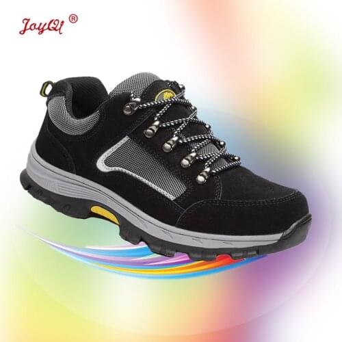 Men work safety boots leather impact resistant man plus size 39-48 women ladies shoes JOY-114