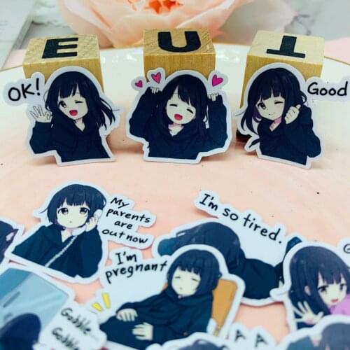 39pcs Cute girl Kids Fun Paper Stickers Homemade Bookkeeping Decals on Laptop / Decorative scrapbooking / DIY