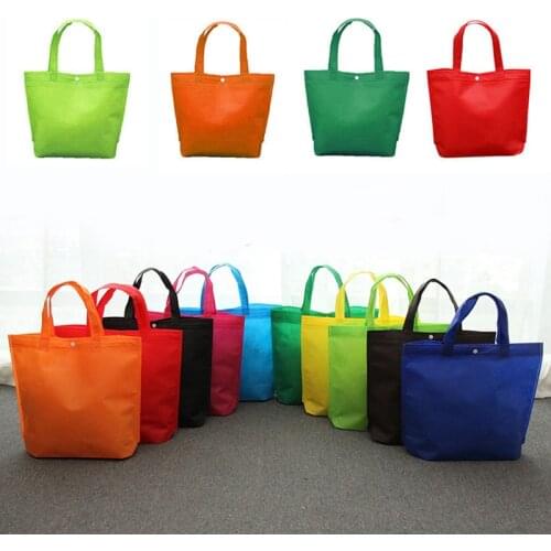 Non-woven Large Hasp Shopping Bags Durable Travel Storage Fabric Shoulder Bag Reusable Women Portable Handbags Organizer Pouch