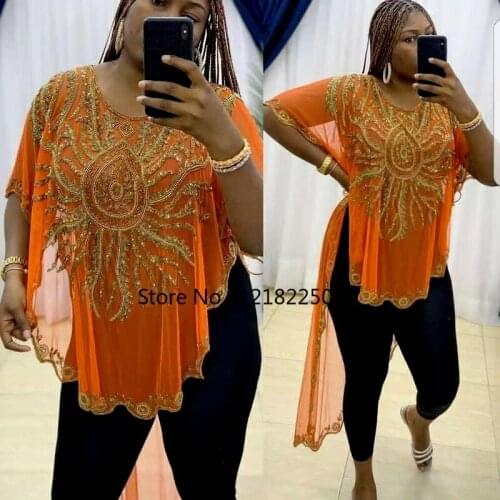 New African Womens Dashiki Fashion Abaya Stylish KWA Chiffon Batwing Sleeve Sequin Tassels Loose Versatile Dress Free Size