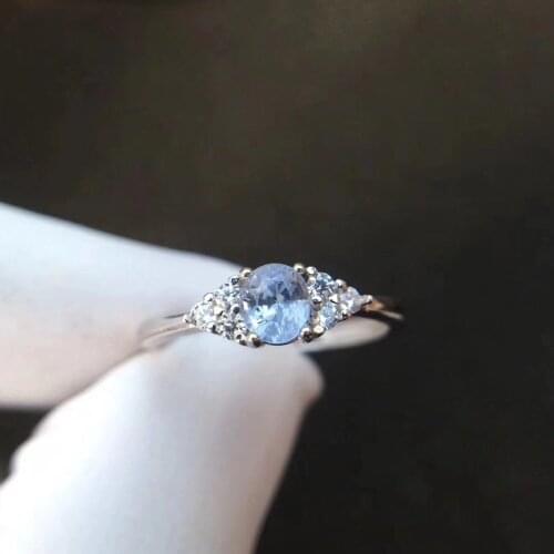 Wedding Ring Sapphire ring Natural and real sapphire 4*5mm gems 925 sterling silver