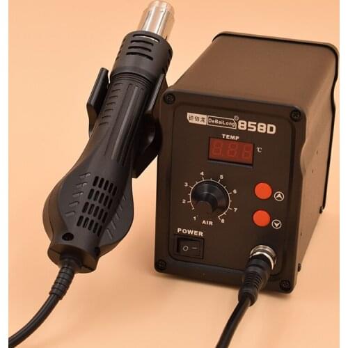 858D hot air gun soldering station with digital display temperature adjustment and 936a constant temperature baking gun