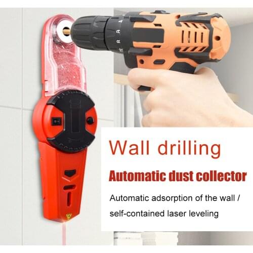 Electric Drill Dust Box Collector With Infrared Bubble Level Meter for Impact Hammer Screwdriver Removal Dust-free Drilling
