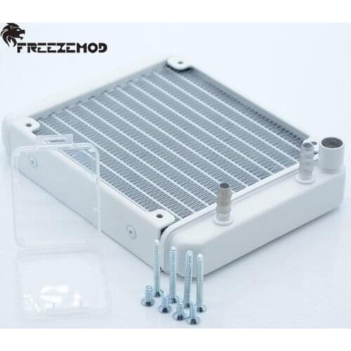 FREEZEMOD white aluminum radiator 12CM installation position with water inlet piano paint surface. SR-JZFS12