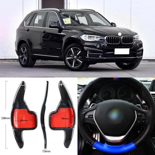 Carbon Fiber Gear DSG Steering Wheel Paddle Shifter Cover Fit For BMW X5 2017-2018