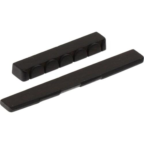 Saddle And Bridge Nut Bone 6 String Replacement For Ebony Classical Guitar