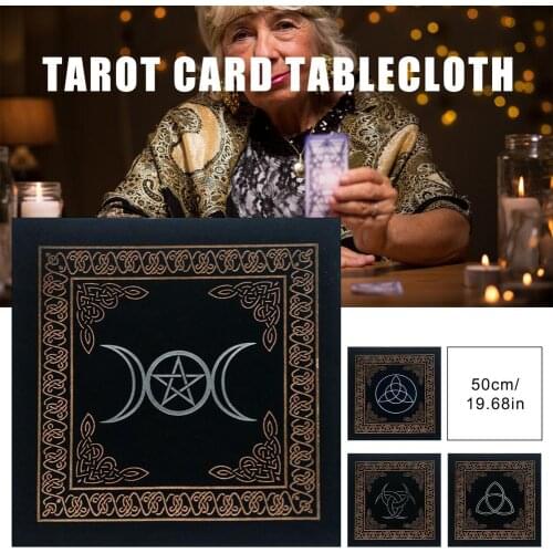 50x50cm Tarot Card Tablecloth Constellation Astrology Board Game Fortune Table Cloth Oracle Card Pad for Games Party #P3R4