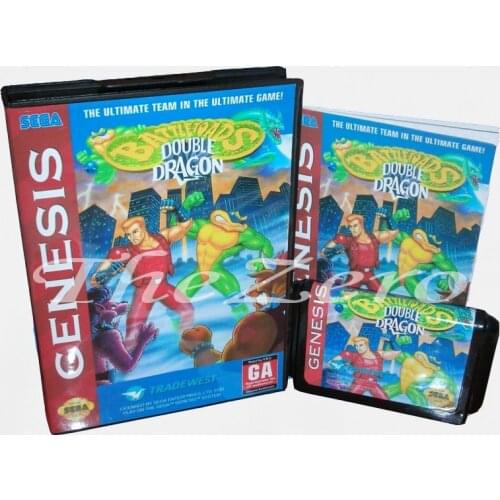 Memory Card Battletoads and double dagn With Box and Manual Book for 16 bit Megadrive MD Video Game Card for Sega Genesis mortal