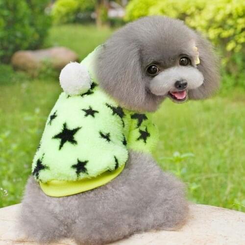 Perros Ropa Para Mascotas Star Print Dog Hoodie Dog Coat Soft Warm Plush Winter Dog Clothes for Small Dogs Pug Cute Pet Supplies
