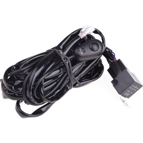 Universal 40A 12V Switch Relay Fuse Wiring Harness Kit For 22" 32 42 50 52 LED Light Bar Fog Spot On Off Switch Rocker 10W-300W