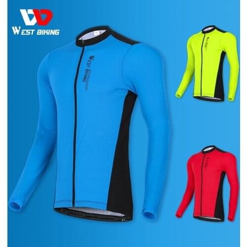 WEST BIKING Quick Drying Cycling Jersey Long sleeve MTB Road Bike Racing Sports Bicycle Wear Breathable Comfortable Mens Shirt