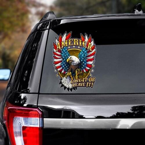 Funny American Flag Bald Eagle Car Sticker Automobiles Motorcycles Exterior Accessories Reflective Decorative Decals