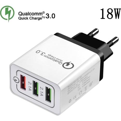 18W USB Charger quick charge 3.0 for iPhone X 8 7 iPad Fast Wall Charger for Samsung A90 A80 A70 A50 S10 S9 Xiaomi mi 9 8 Huawei