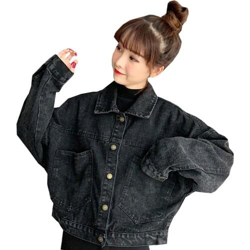 Retro Denim Jacket Women Spring And Summer Hew Loose Denim Jacket Casual All-match Women Fashion Long Sleeve Denim Coat Clothes
