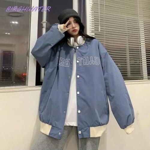 2021 Letter Print Jacket Korean Color Matching Tops Students Varsity Sunscreen Jackets Women Autumn New Streetwear Casual Coats