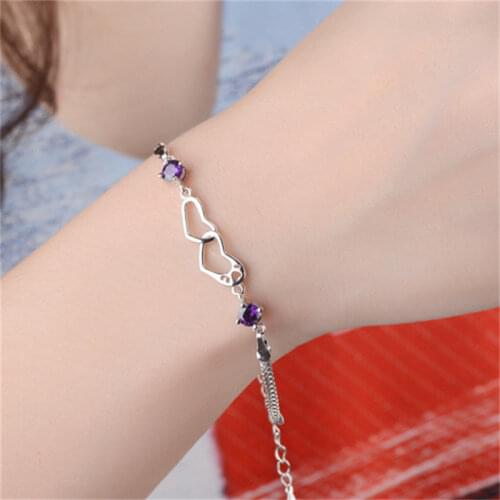 TJP New Top Quality 925 Sterling Silver Female Bracelets Jewelry Charm Girl Crystal Anklets Accessories Lady Women Birthday Gift