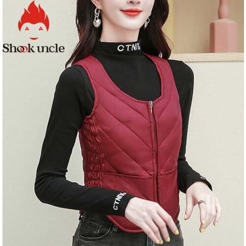Women Vest 80% Duck Down Winter Zipper Sleeveless Waistcoat Warm Solid color Jacket Elegant Vest Korean Short Down Vest Outwear